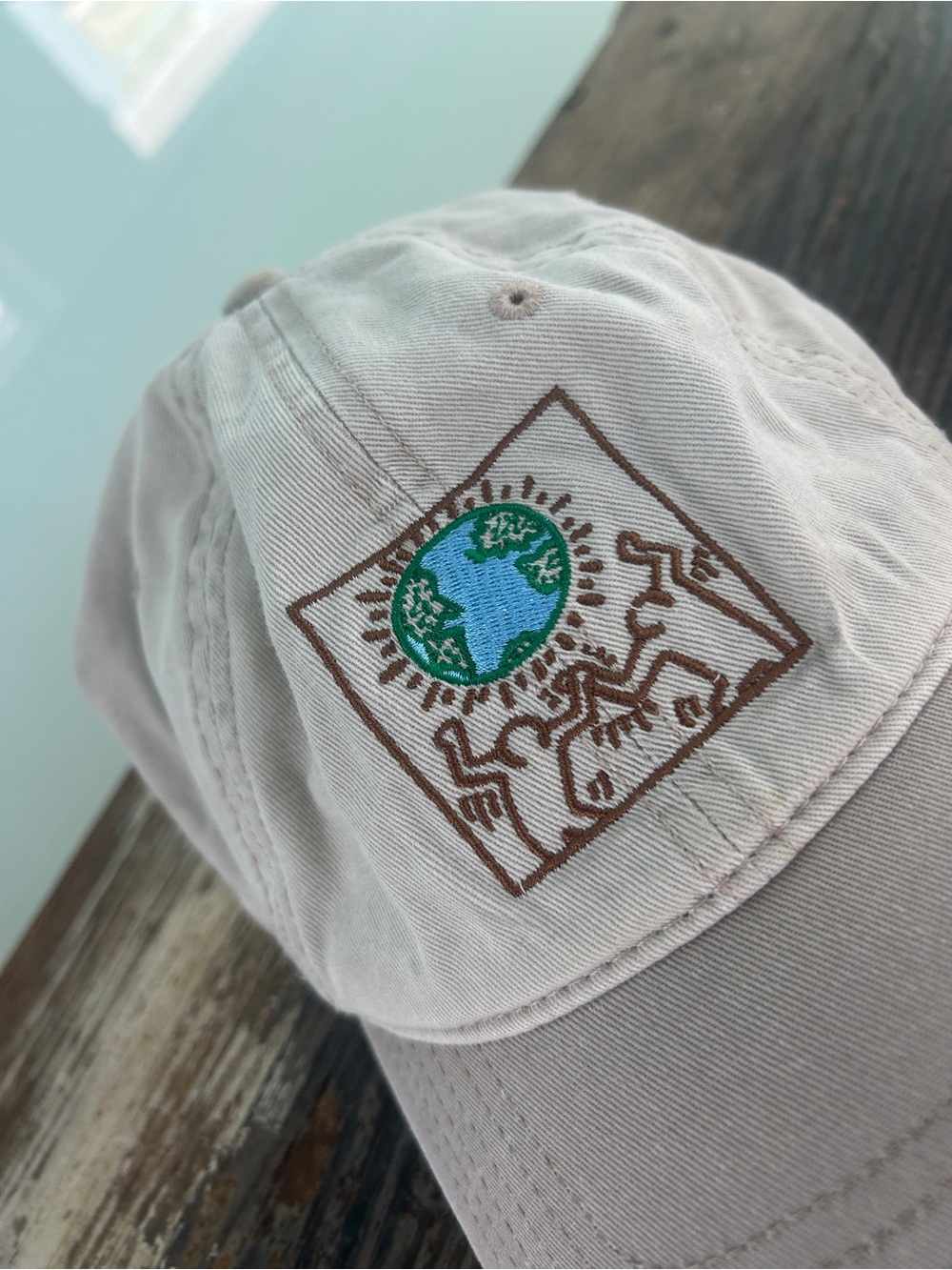 Keith Haring x Mad Engine Earth Day Embroidered Dad Hat Snapback Baseball Cap - Picture 2 of 4